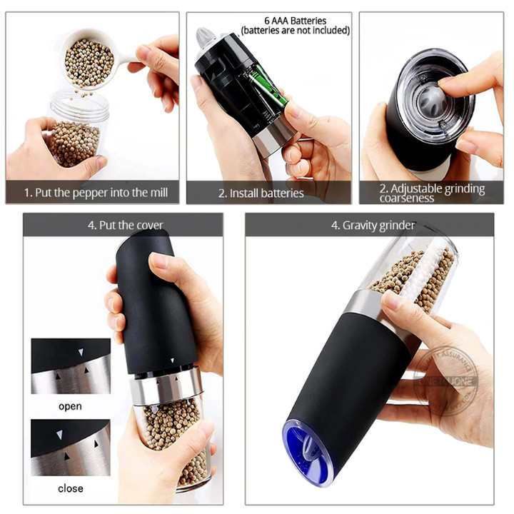 Máy xay tiêu và xay gia vị cầm tay Chất liệu: Thép không gỉ 304, ABS, Acrylic, lõi Mài gốm