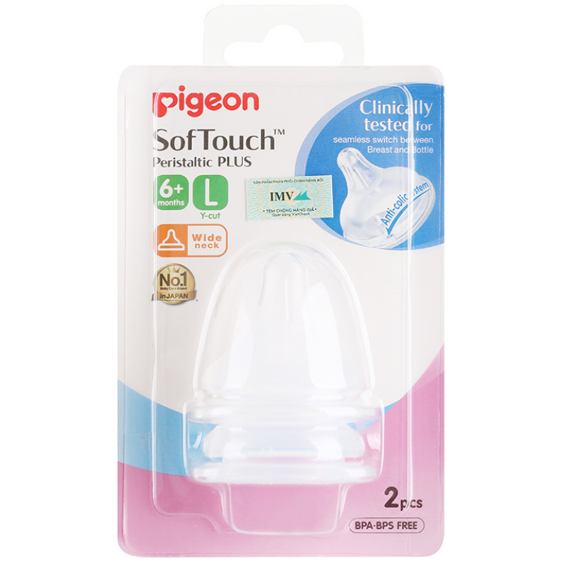 Núm ti silicone Pigeon siêu mềm plus Nhật Bản (L)