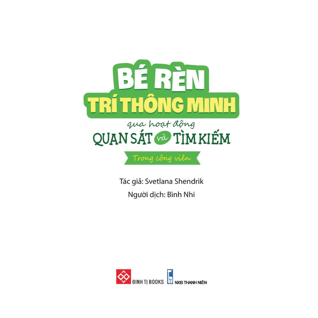 Sách - Bé Rèn Trí Thông Minh Qua Hoạt Động Quan Sát Và Tìm Kiếm - Trong Công Viên