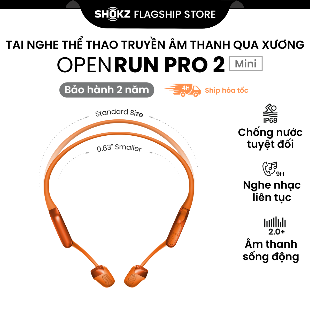 [MỚI] Tai Nghe Bluetooth Thể Thao Truyền Âm Thanh Qua Xương SHOKZ OPENRUN PRO 2 - Mini S821 - Bảo Hành 2 Năm - Hàng Chính Hãng