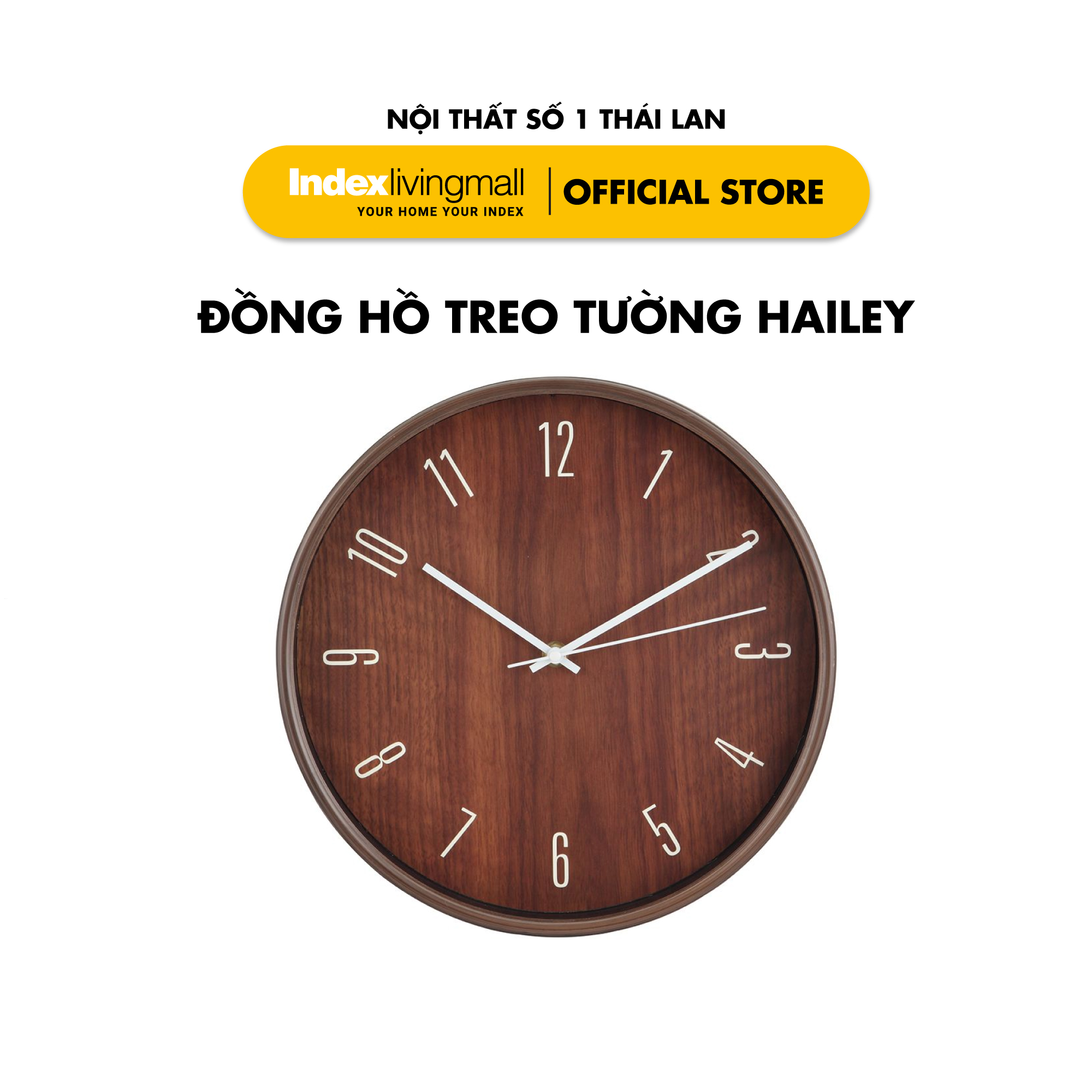 Đồng hồ treo tường trang trí nghệ thuật HAILEY kích thước 30 x 4,3 x 30 cm ( 12 inch) | Index Living Mall | Nhập khẩu Thái Lan