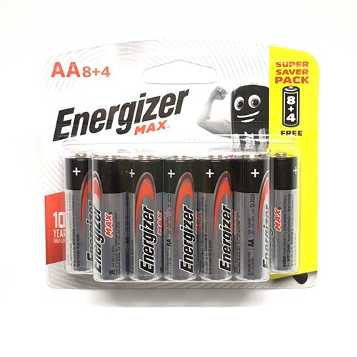 (Combo siêu tiết kiệm) ENERGIZER Pin AA, 3A Max E91 (1,5V) (Mua 8 Tặng 4)