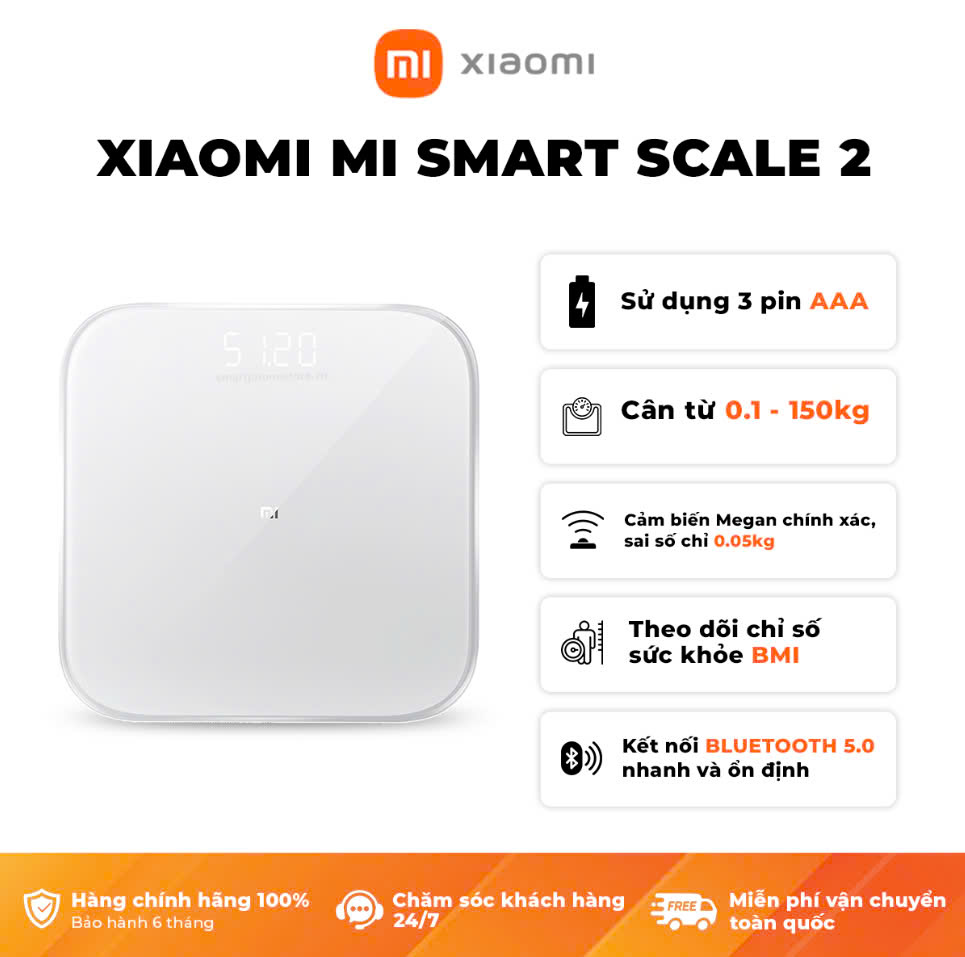 Cân Điện Tử Theo Dõi Sức Khỏe Xiaomi Mi Smart Scale 2 - Hàng Chính Hãng