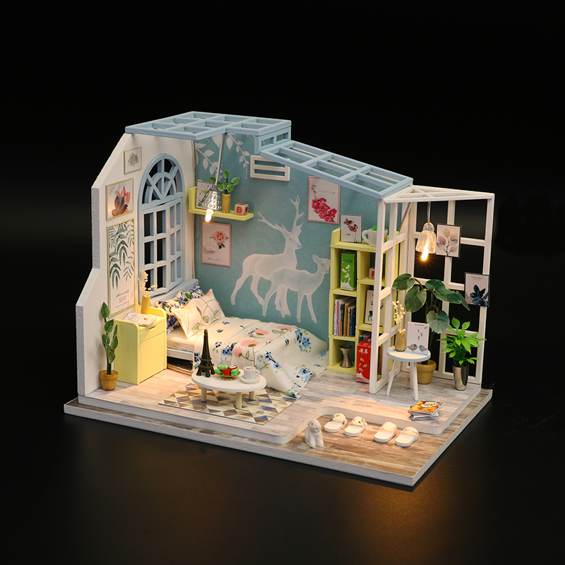 Mô hình nhà DIY Doll House Family Nap Kèm Mica Chống bụi