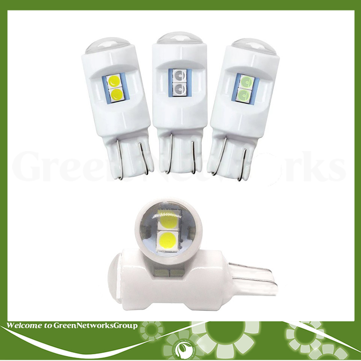 Đèn xi nhan LED T10 đúc sứ - xi nhan demi cho xe máy T10 6 Led DC 12V Green Networks Group