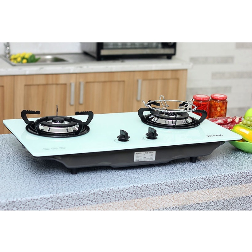 Bếp gas âm Rinnai RVB-2WG, Có đầu hâm, Ngắt gas tự động - Hàng chính hãng