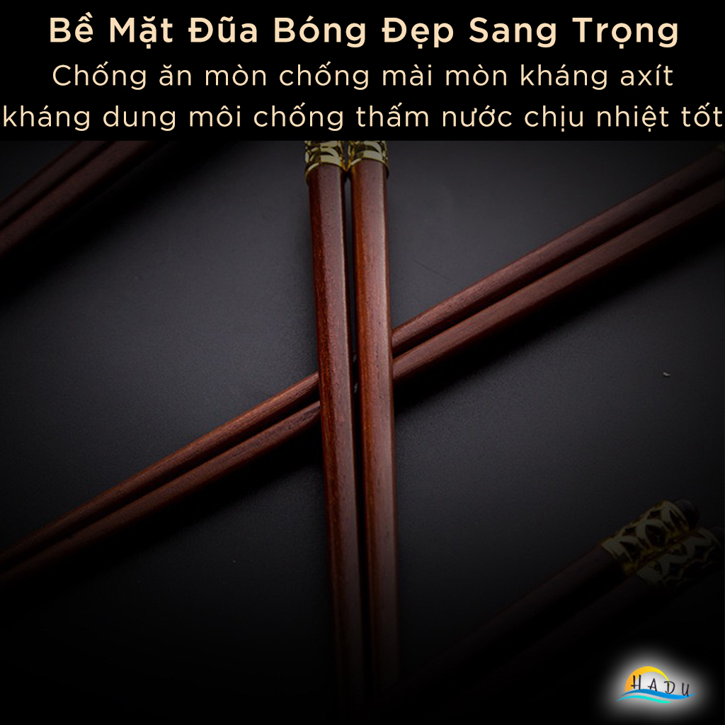 Đũa Ăn Cơm Gỗ Đàn Hương Đỏ Cao Cấp Không Mốc Kiểu Nhật Bản HADU