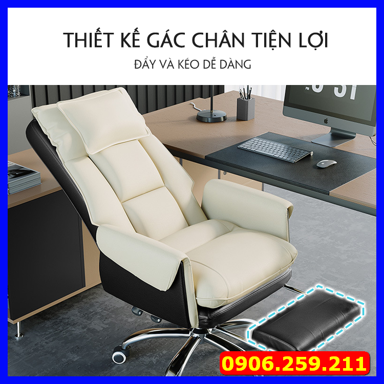 Ghế Giám Đốc - Ghế xoay làm việc văn phòng thư giãn có gác chân cao cấp