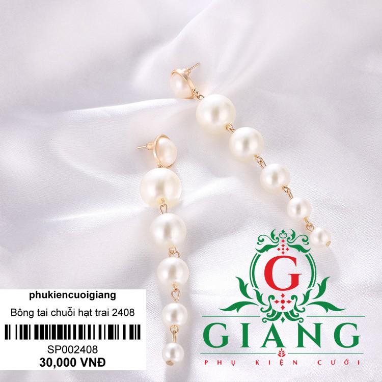 Bông tai hạt trai chuỗi