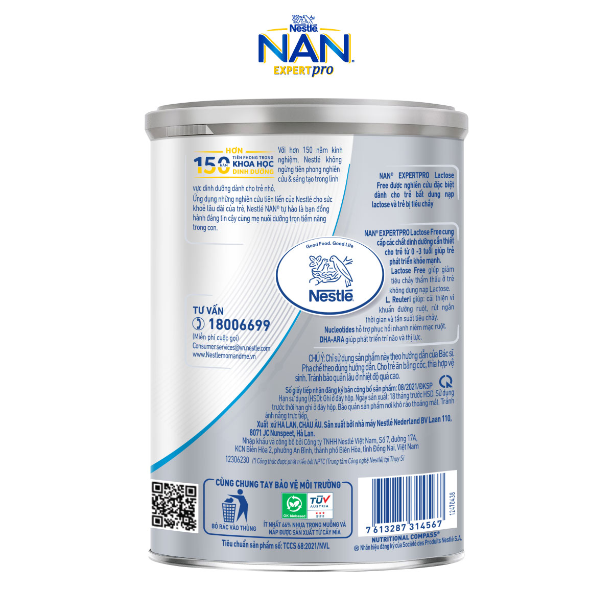 Sữa Bột đặc trị NAN Expert Pro Lactose Free lon 400g – Công thức giúp trẻ nhanh hồi phục sau tiêu chảy