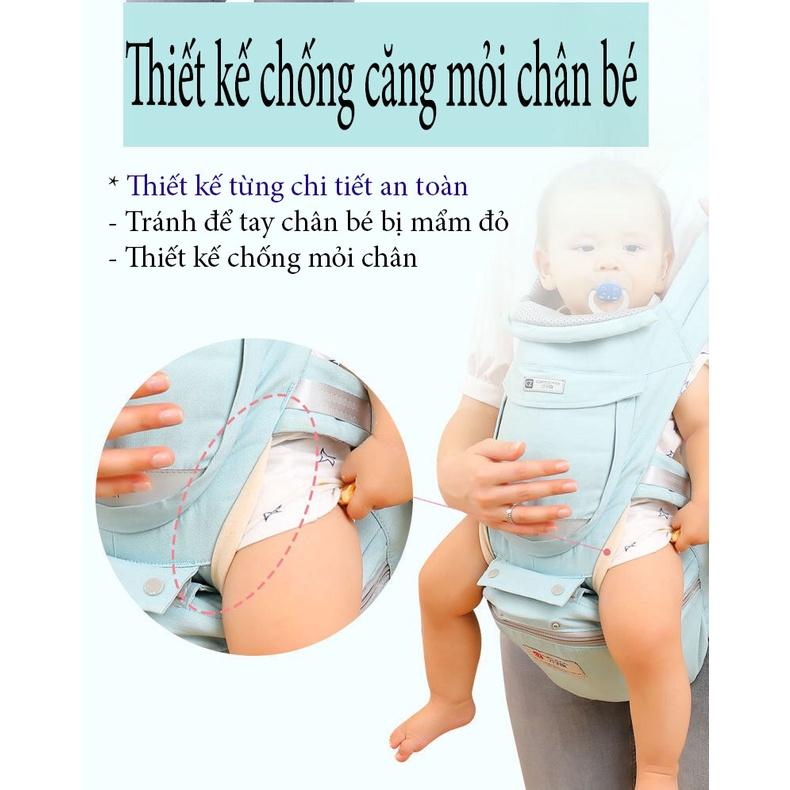 Đai Địu em bé, địu cho bé cao cấp chống gù nhiều tư thế có ghế ngồi cho bé chống chân vòng kiềng