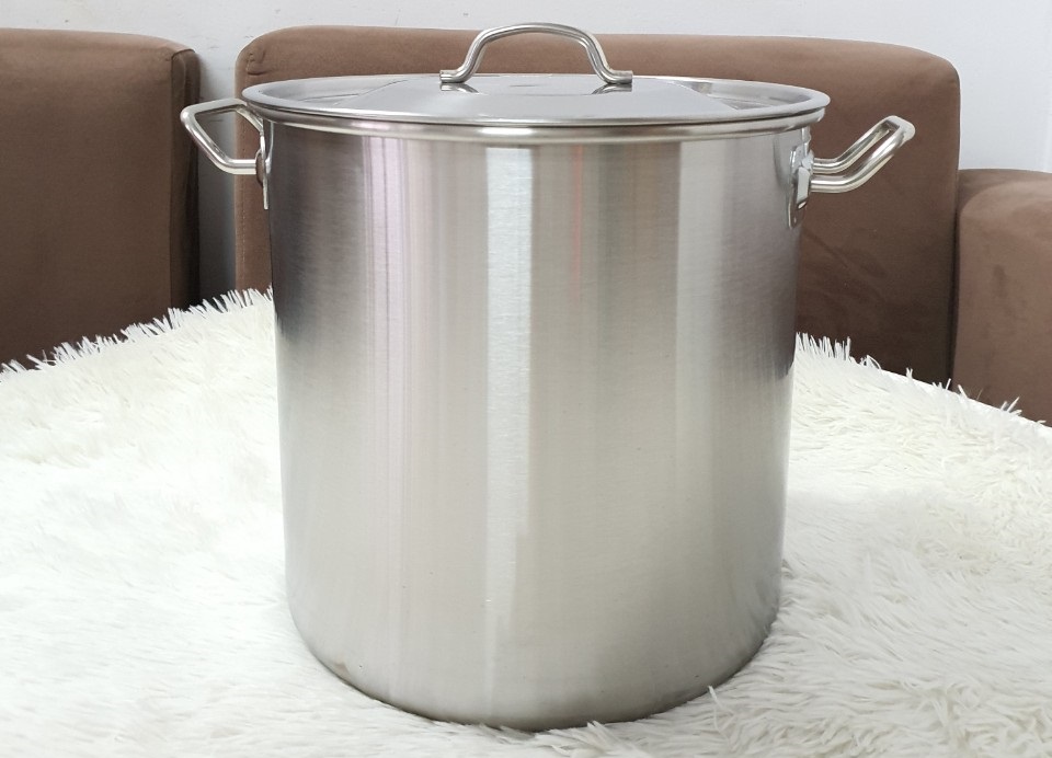 Nồi Súp inox 430 cao cấp - Nồi inox lớn dung tích 10 lít, kích thướt 24x24 cm dùng nấu bánh chưng,luộc gà, nấu phở