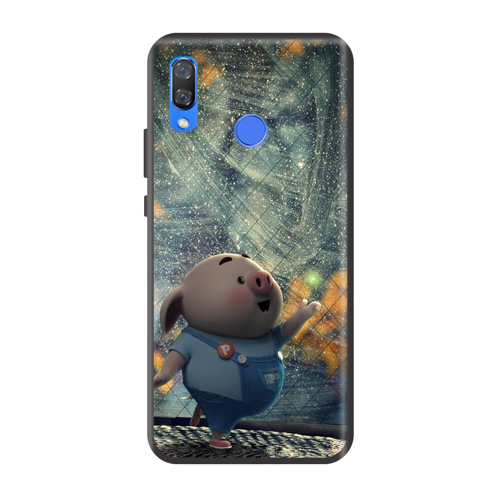 Ốp lưng TPU viền dẻo cho điện thoại HUAWEI NOVA 3 Hình Heo Con Chạy Bộ