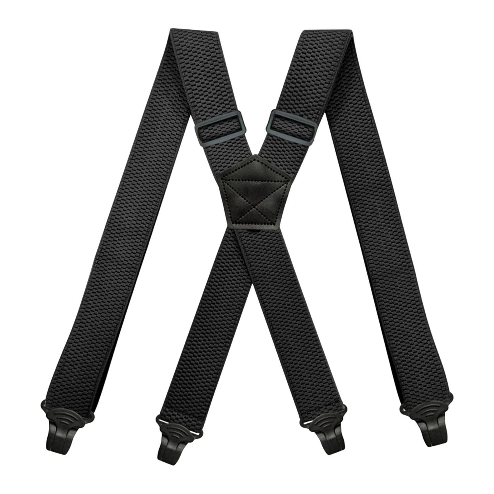 Mens Womens Suspender Elastic Straps Heavy Duty 4 Clips Trucker Suspenders Clothes Accessories