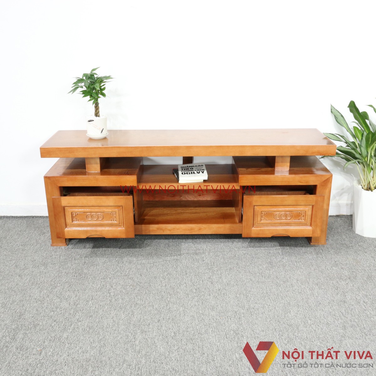 Kệ Tivi Gỗ Xoan Đào Kiểu Nhật Đẹp Giá Rẻ