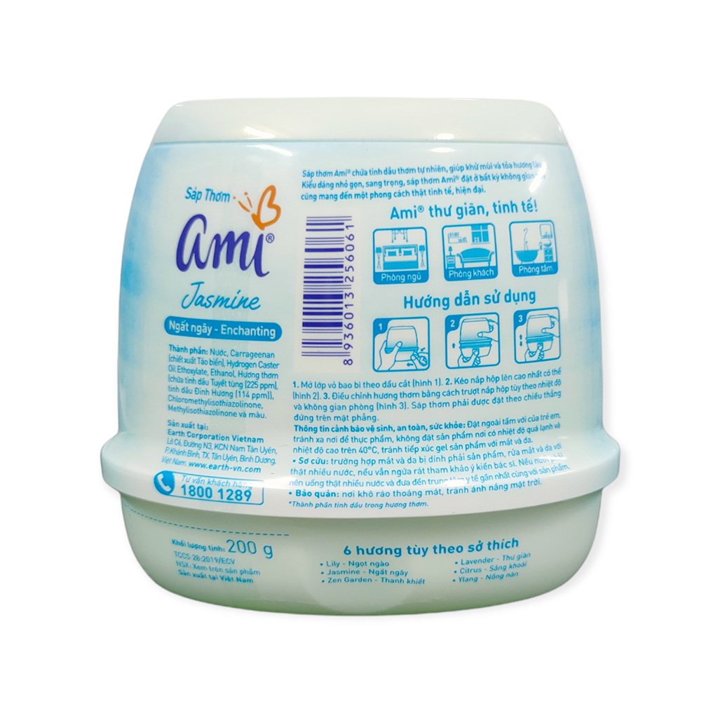 Combo 2 hộp Sáp thơm khử mùi Ami - Hương thơm chiết xuất thiên nhiên, Tỏa hương suốt nhiều tuần