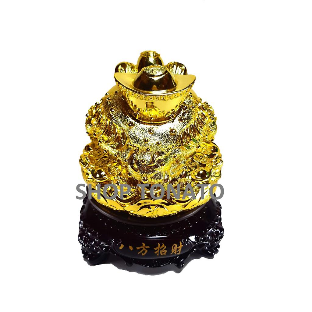 CÓC THIỀM THỪ NGỒI TRÊN BAO VÀNG 3587 CAO 21CM