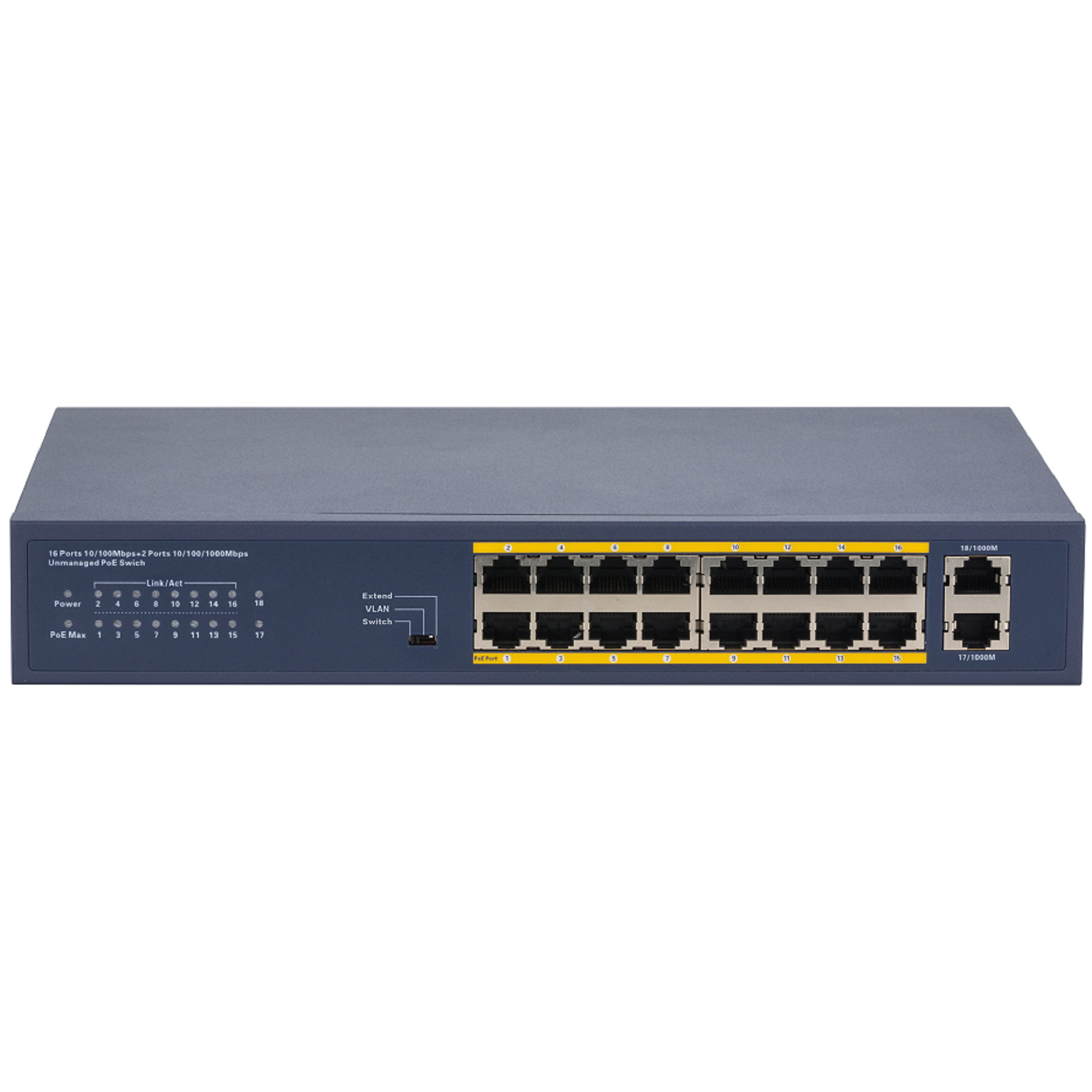 Switch PoE 16 cổng PoE x 2 cổng Uplink Acorid LS1716P2G Rj45-150W- Hàng nhập khẩu