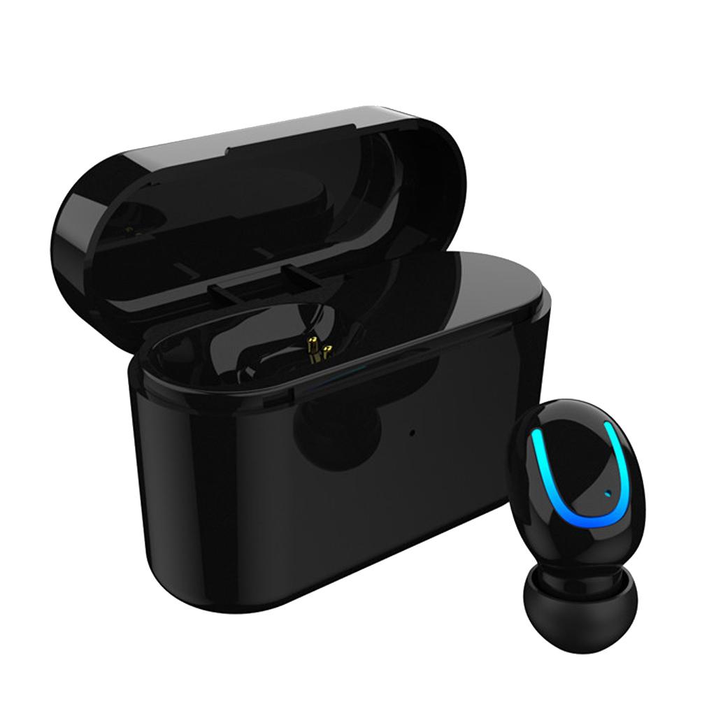 Bluetooth Wireless In-ear Earbuds Stereo Headsets With Charging Bin Black