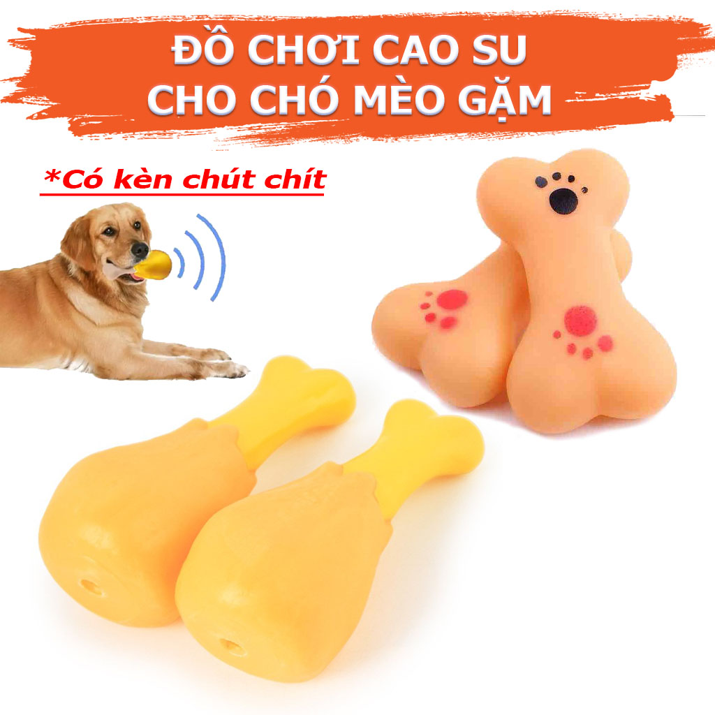 Đồ Chơi Cao Su Hình Đùi Gà Cho Chó Mèo Bóp Kêu Chút Chít