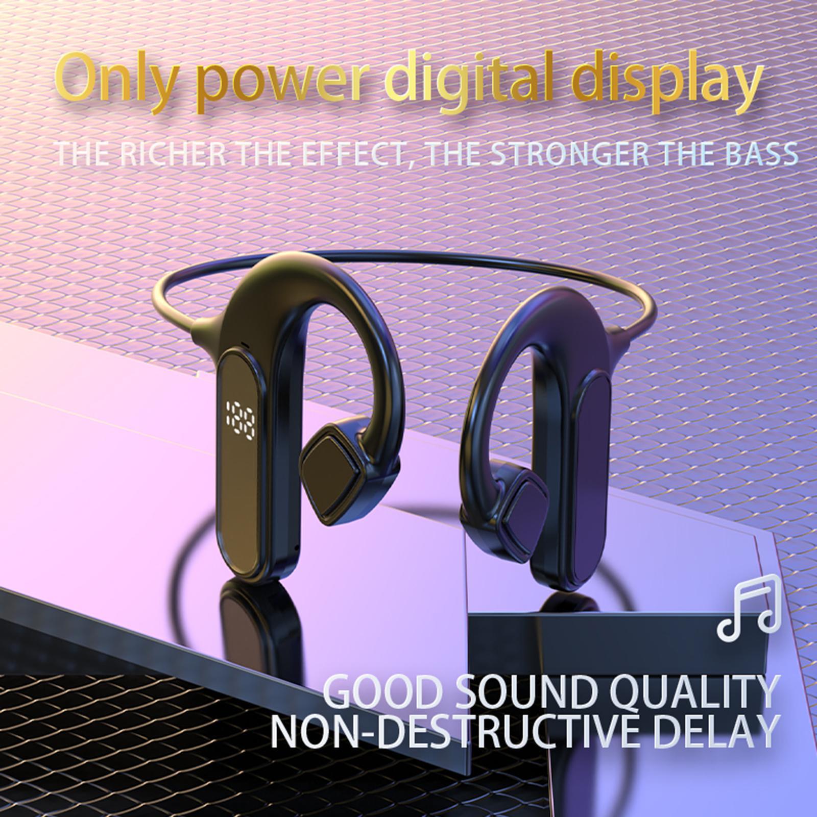 Bluetooth Bone Conduction Headset LED Display Open-Ear for Running Swimming