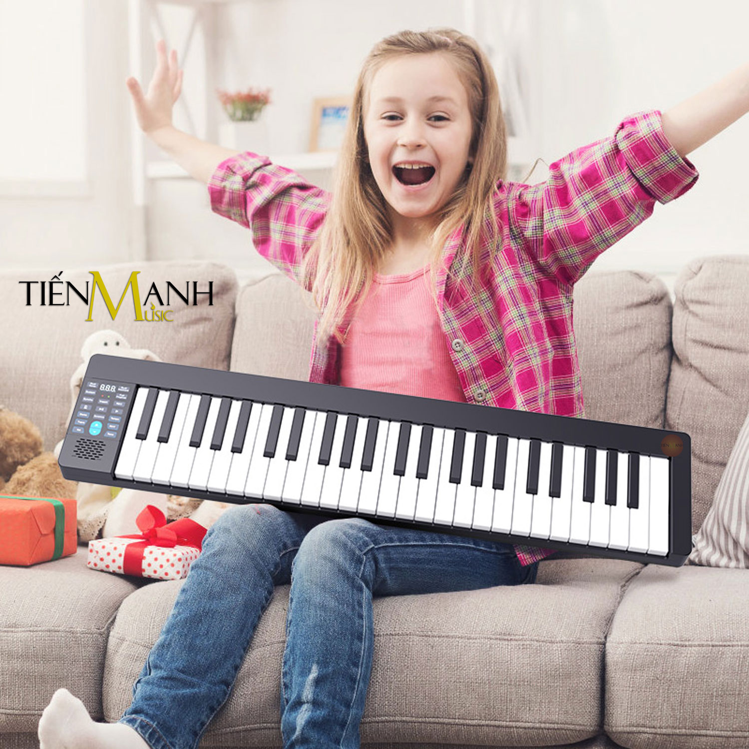 Đàn Piano Điện Konix PJ49Z - 49 Phím cảm ứng lực Midi Keyboard Controllers PJ49 Hàng Chính Hãng - Kèm Móng Gẩy DreamMaker