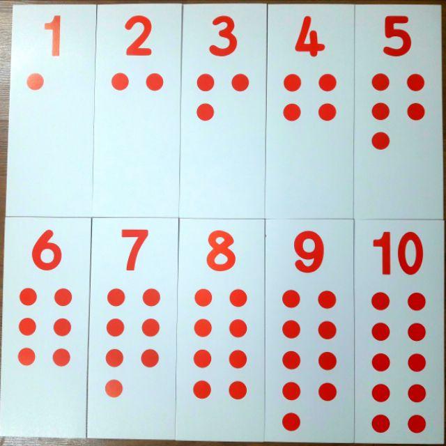 Thẻ kiểm soát bài đếm hạt - Numeral and counters control cards