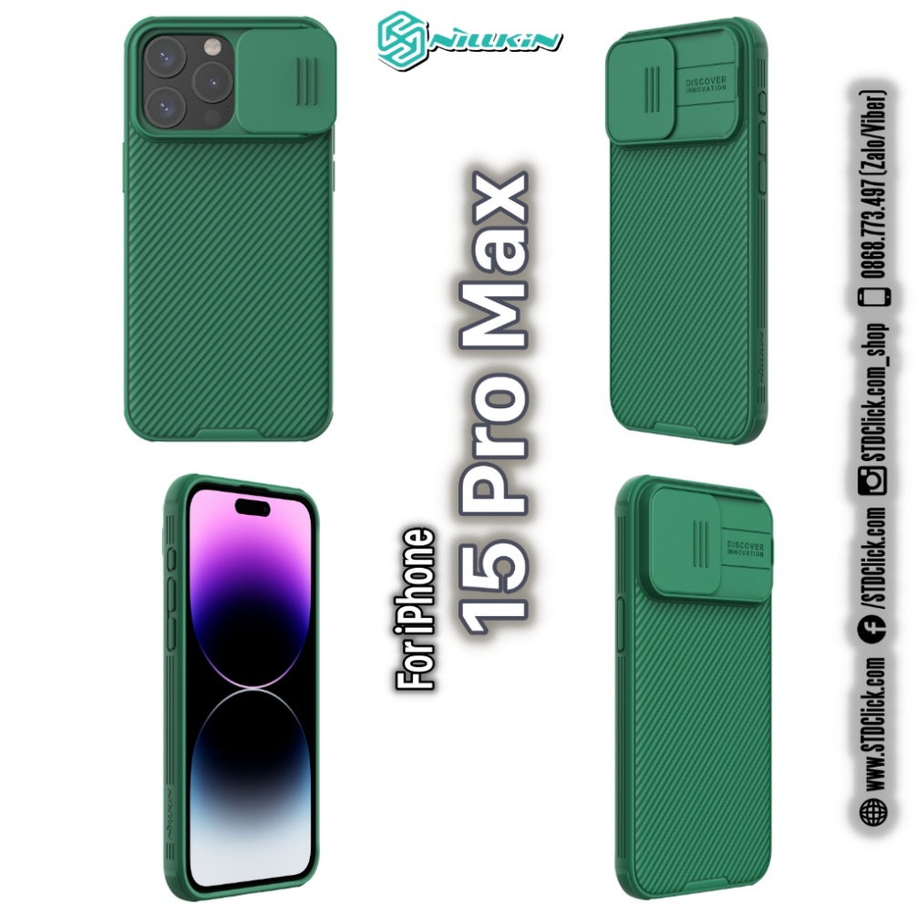 ỐP LƯNG DÀNH CHO ĐIỆN THOẠI IPHONE 15 PRO MAX - 15 PRO NILLKIN CAMSHIELD PRO NILLKIN