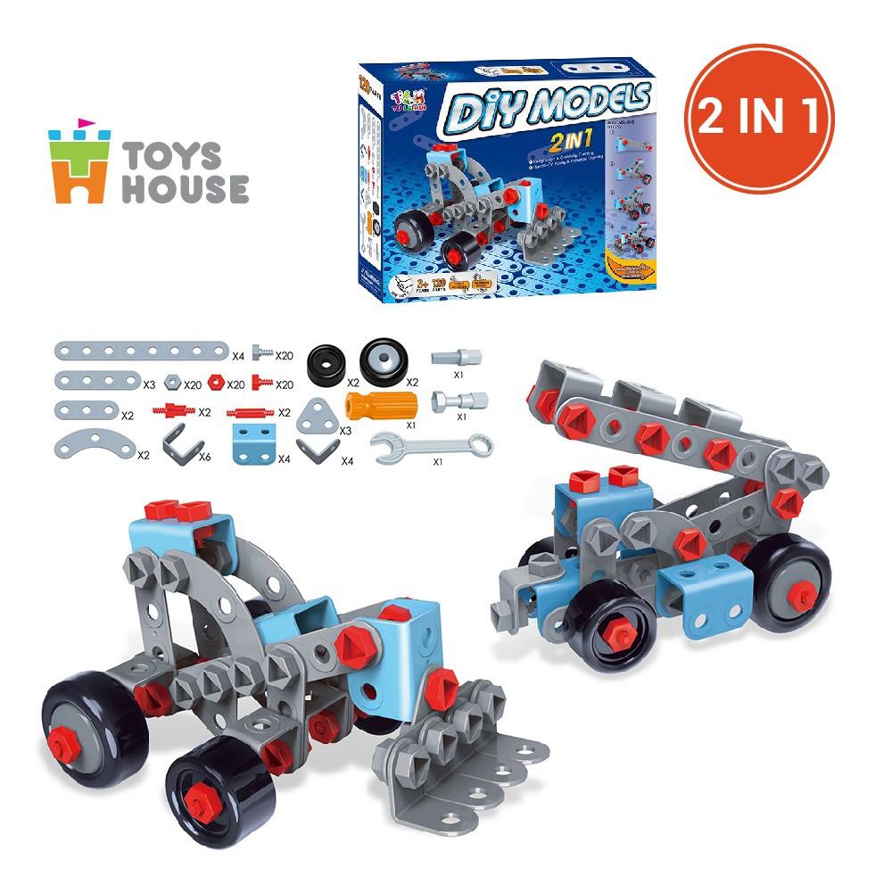 Đồ chơi phát triển kỹ năng cho bé - DIY MODELS, lắp ghép 3D mô hình 2 trong 1 Toyhouse 0620-TH110-TLH-1 nhựa mềm