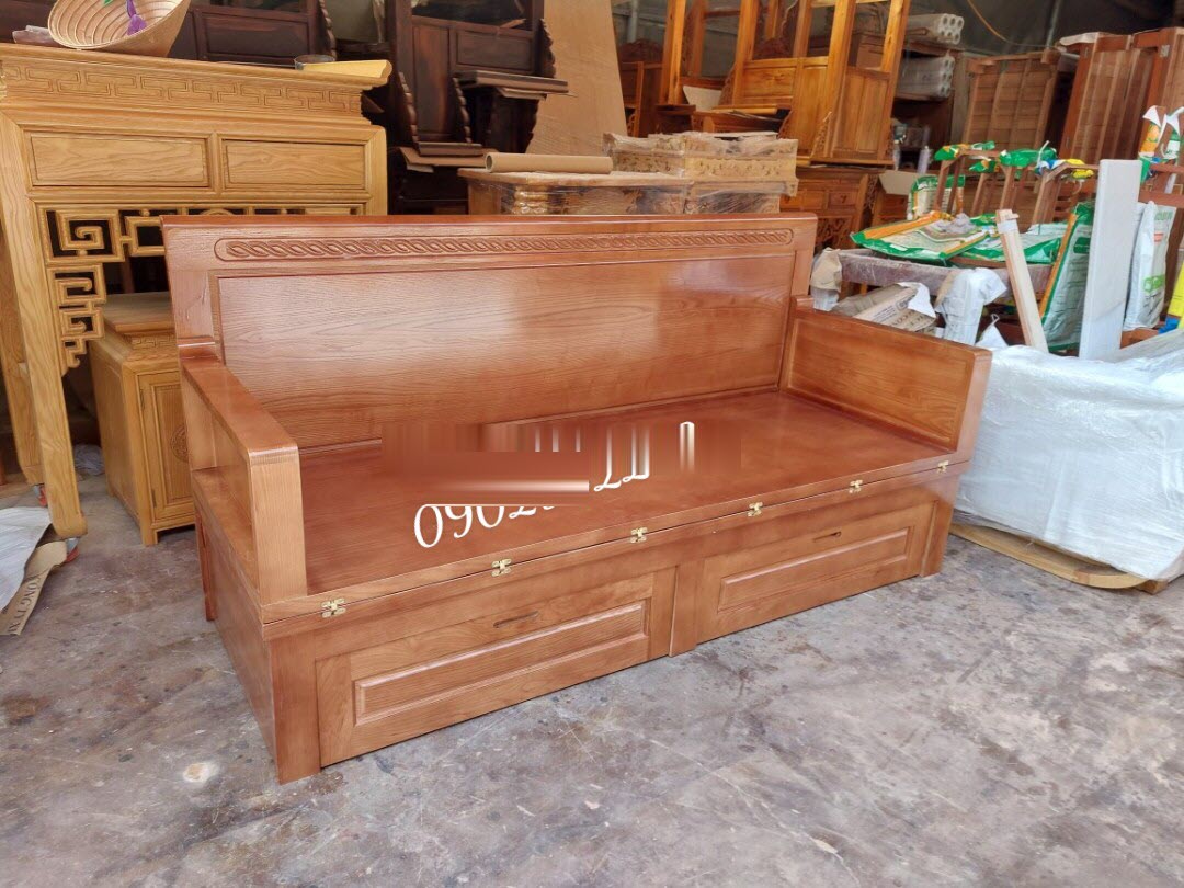 Ghế sofa thông minh - giường gấp gọn gỗ sồi, ghế giường 2 in 1 hàng loại 1 xưởng gỗ MẠNH HÙNG tự sản xuất