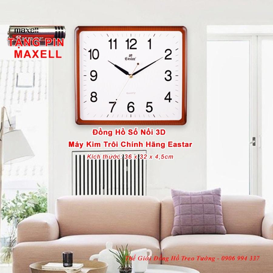 Đồng hồ Cao Cấp EASTAR KIM TRÔI Chữ Nhật – Sổ Nổi 3D - Bảo hành 2 năm – Tặng Pin Maxell