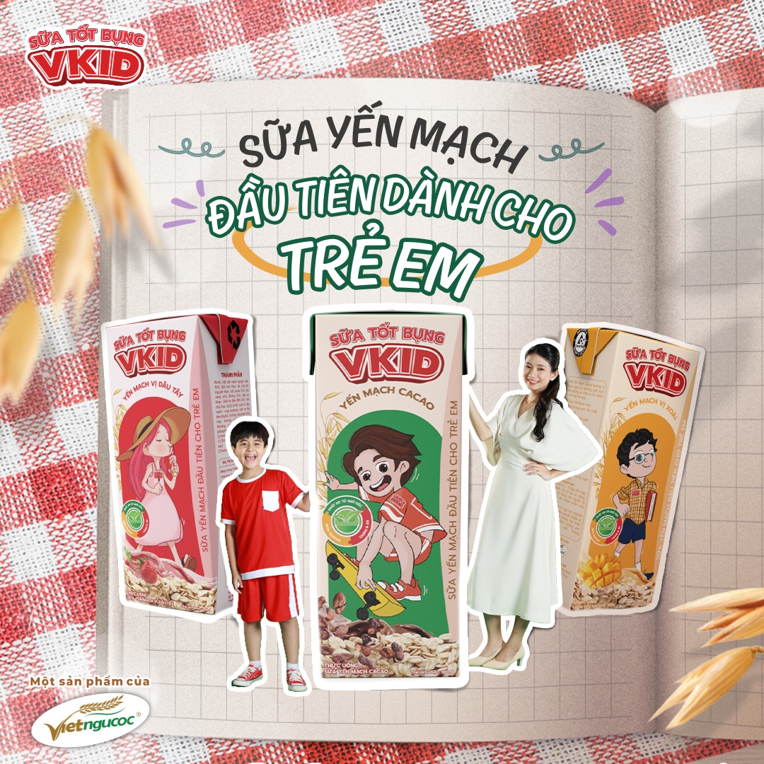 Thùng 48 Hộp Sữa Yến Mạch V-kid VIỆT NGŨ CỐC Vị Dâu Tây 180ml/Hộp