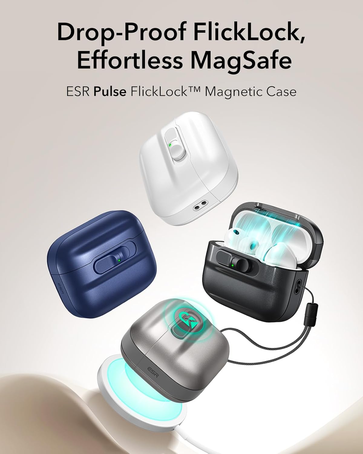 Bao Case ESR Pulse FlickLock Magnetic Case cho AirPods Pro 3 - Hàng Chính Hãng