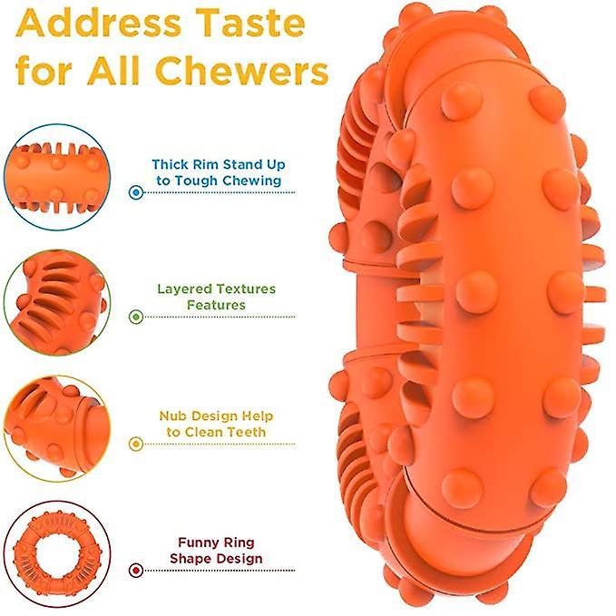 Chó Đồ chơi Bite Bite Chống và Chó Cao su Chó Molar Vòng Molar 1 mảnh màu cam