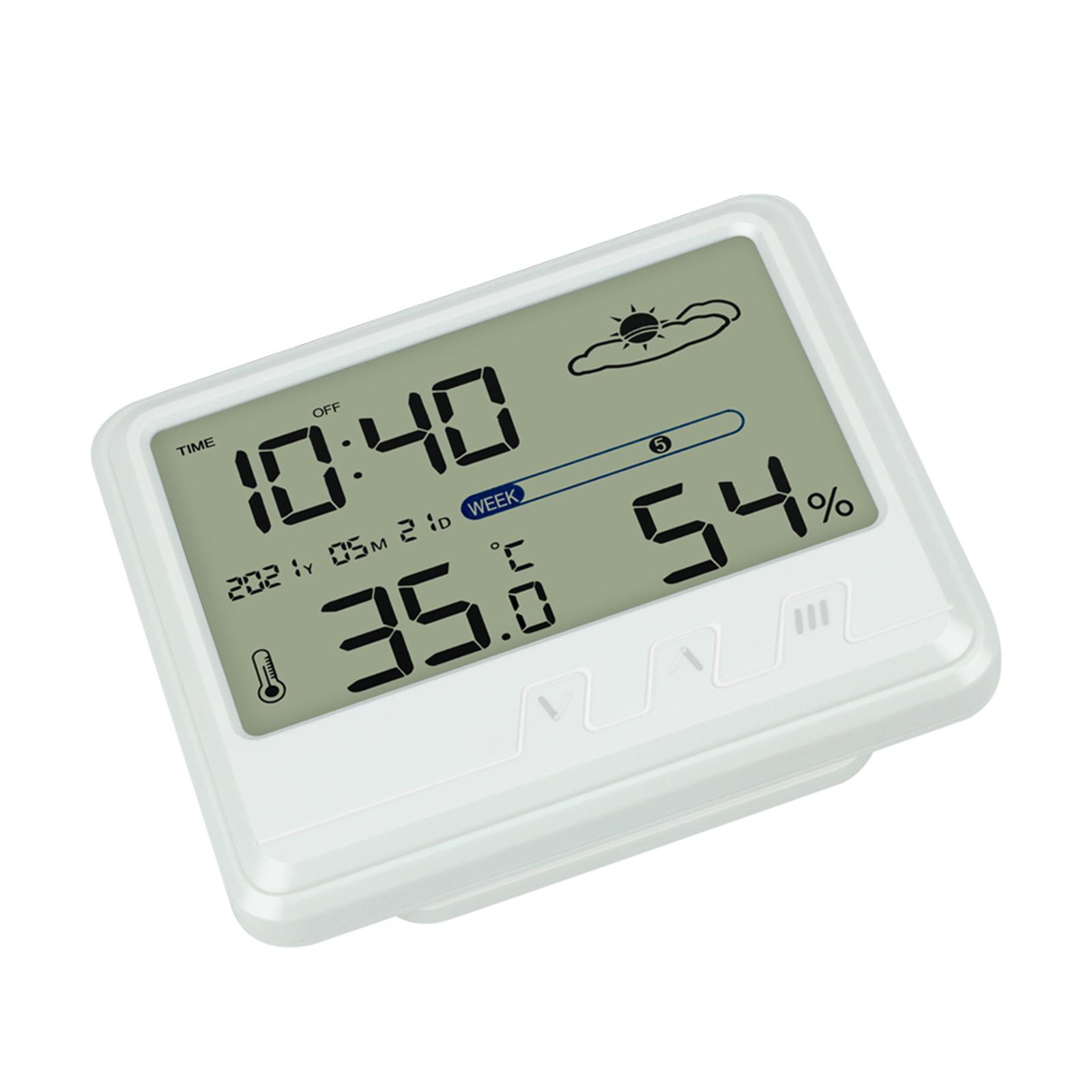 Nhiệt ẩm kế trong nhà tích hợp đồng hồ và lịch theo tuần màn hình LCD có đèn nền YS202