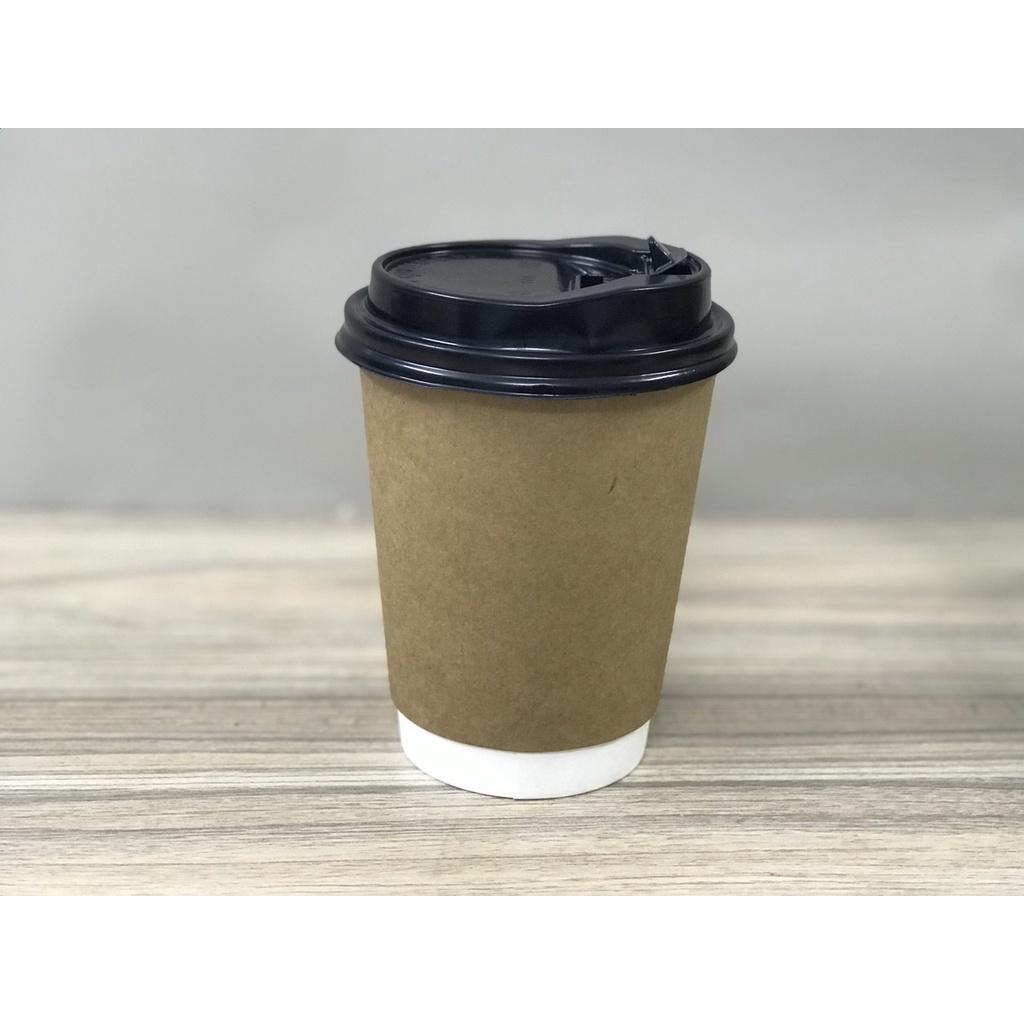 50 cốc giấy kraft 2 lớp đựng cafe nóng 12oz