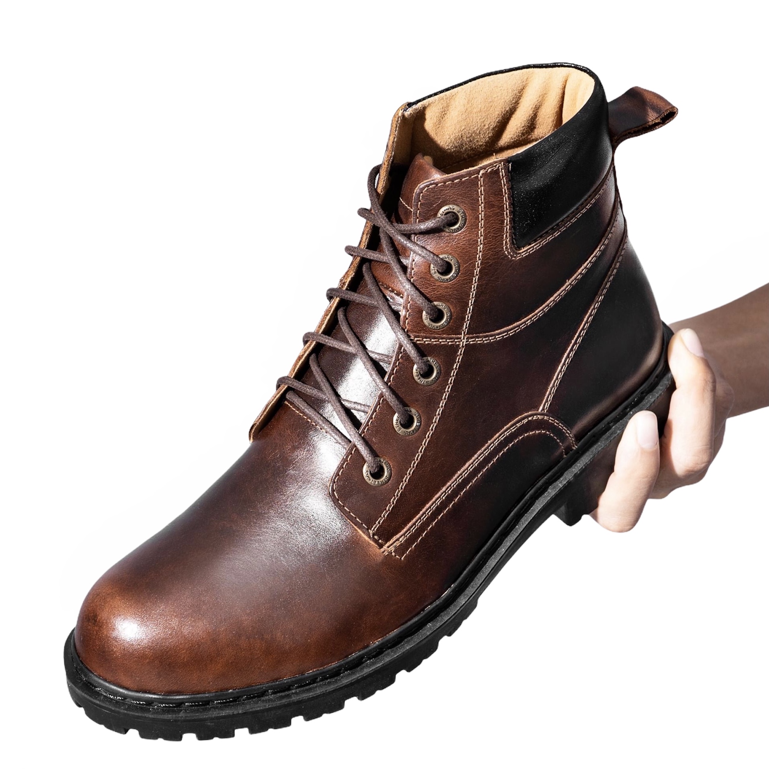 Giày Boots Nam Cổ Cao Da Bò Thật 100% Cao Cấp HN612 Nâu Size 38 - 44