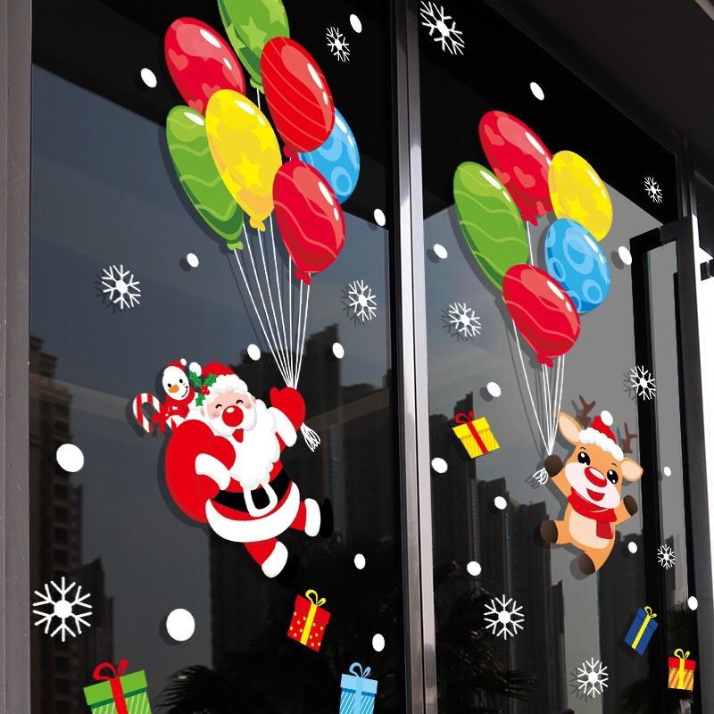 Decal trag trí Noel - Bong Bóng Bay giáng sinh vui nhộn