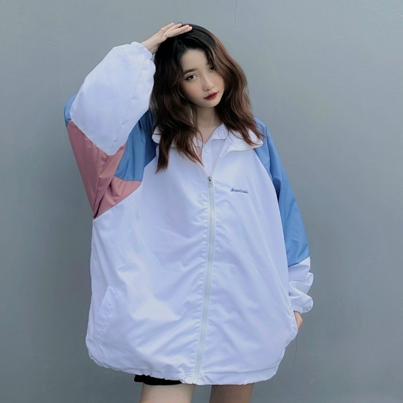 Áo Khoác dù Chữ SENTINIALS Unisex Hàn Quốc Đẹp -FREESHIP TREND - Kiểu Bomber Gió 2 Lớp Khóa Kéo Zip Nam Nữ Couple