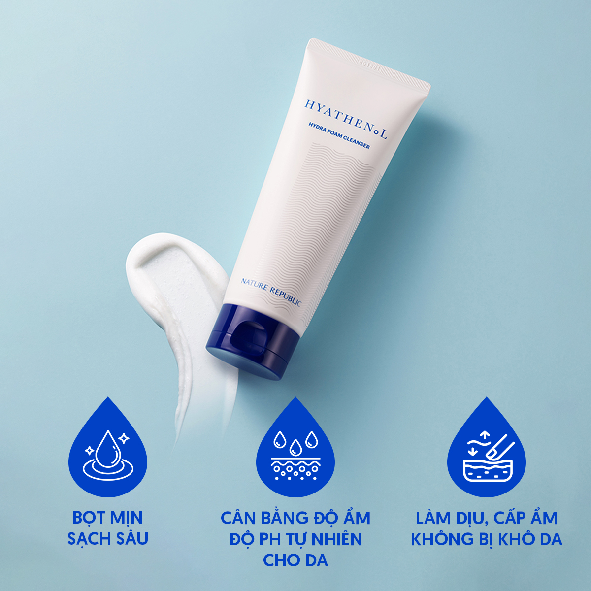 Nature Republic Sữa rửa mặt  Hyathenol Hydra Foam Cleanser 150ml