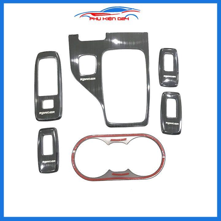 Ốp nội thất Ranger 2013-2014-2015-2016-2017-2018-2019-2020-2021 số tự động vân Titan chống trầy xước làm đẹp xe