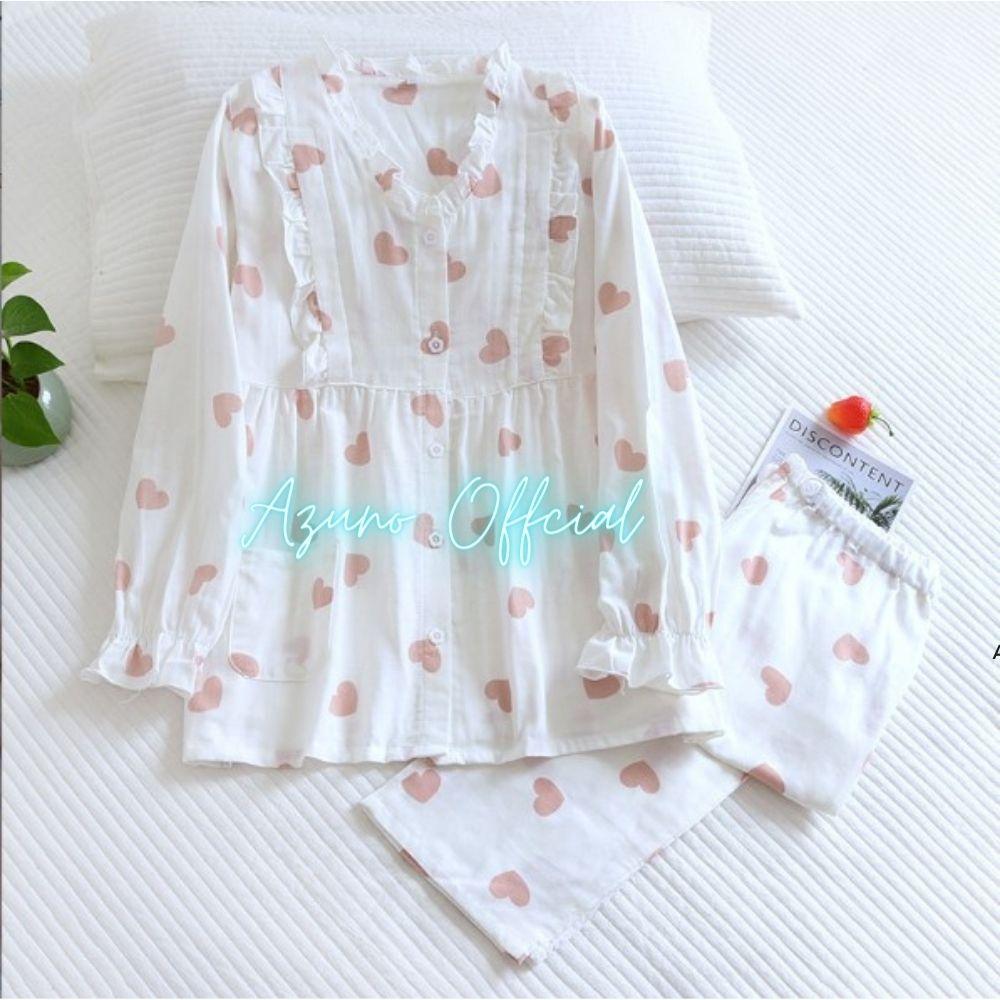 Hình ảnh Đồ Bộ Bầu Và Sau Sinh, Pijama Cho Con Bú Azuno AZ196 Chất Liệu Mát Mặc Mùa Hè Và Thu Đông