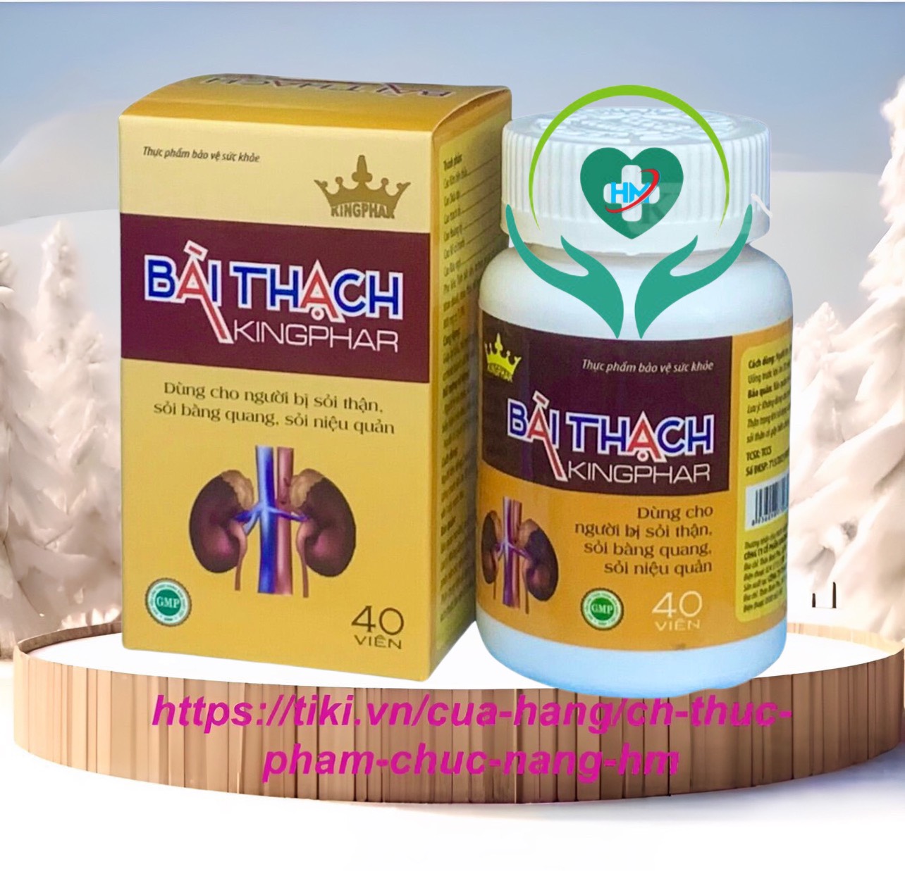 Viên Uống Lợi Tiểu BÀI THẠCH Kingphar 40 Viên - Hỗ trợ giảm nguy cơ viêm đường tiết niêu, sỏi thận, sỏi bàng quang