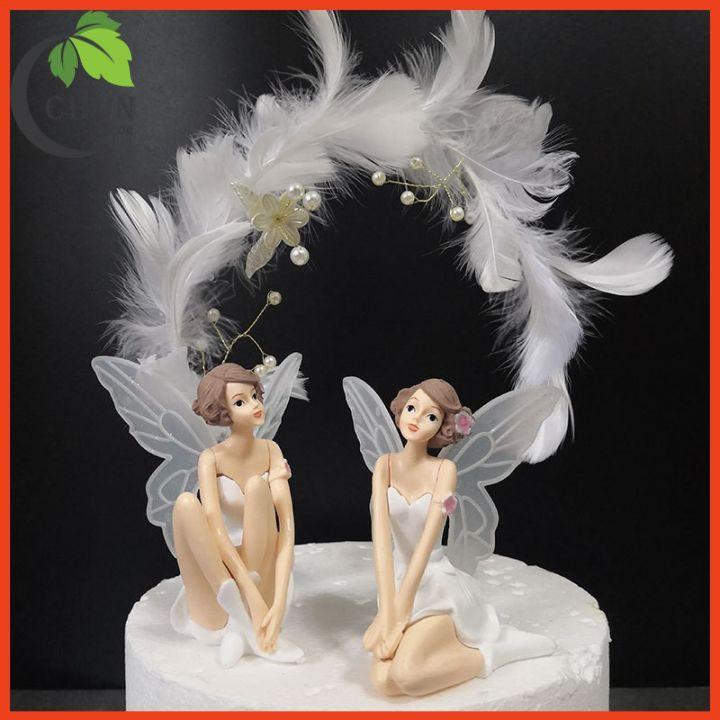 Set 3 thiên thần trang trí kệ tủ, kệ gắn tường, bàn làm việc, giá sách