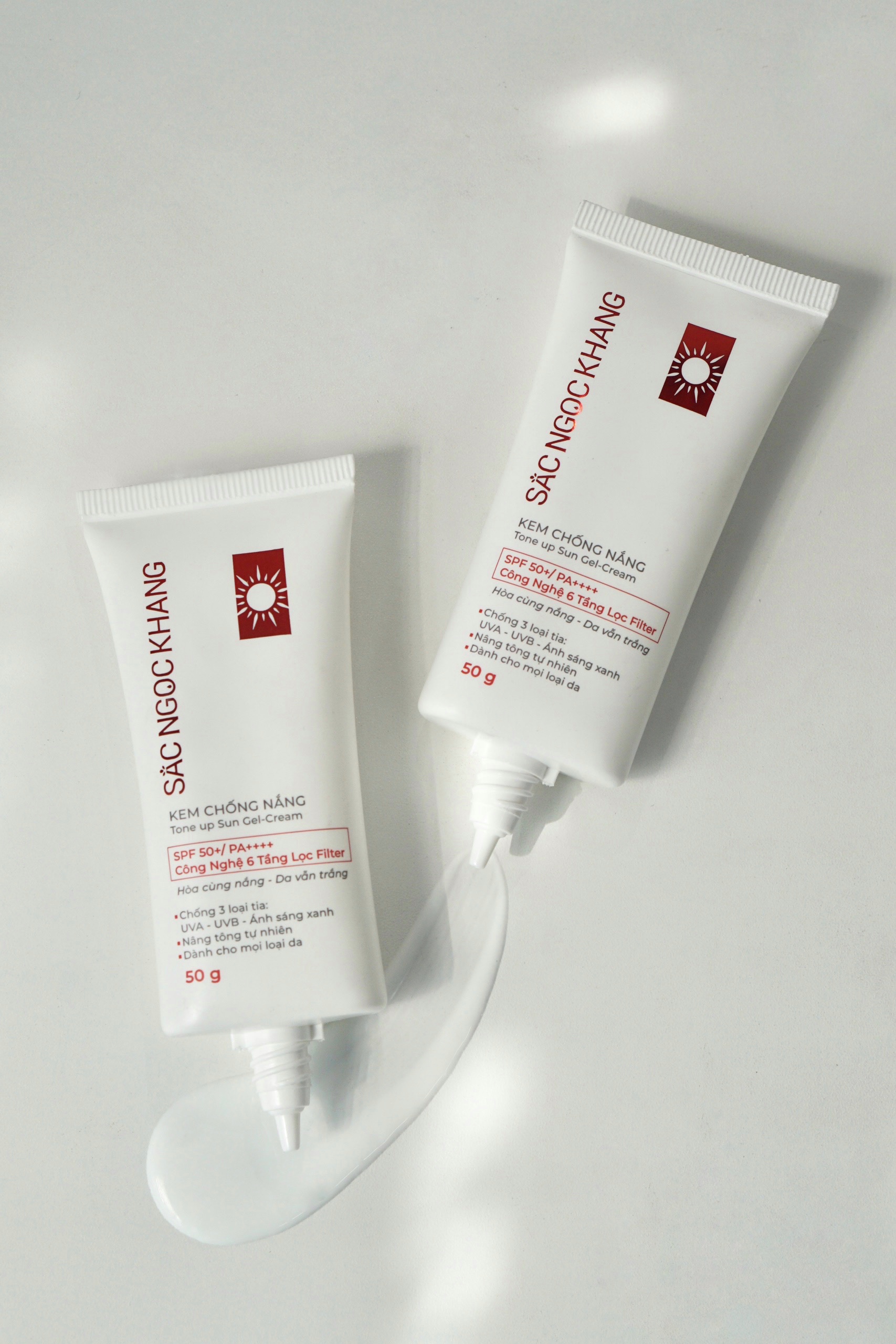 Kem chống nắng Sắc Ngọc Khang 50g giúp chống nắng hiệu quả với chỉ số SPF50, PA++++