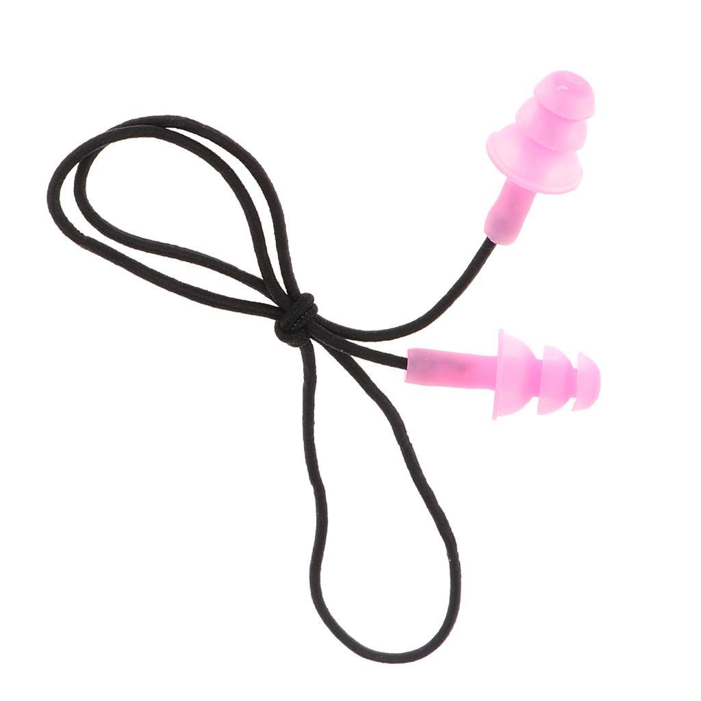 1 Pair Waterproof Super Soft Silicone Ear Plugs Corded Ear Plugs For Surf, Surfing, Swimming