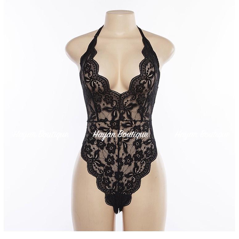 Đồ ngủ sexy bodysuit, bộ jum ren hoạ tiết gợi cảm xuyên thấu #HT250