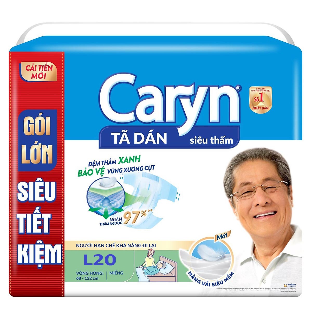 TÃ DÁN NGƯỜI LỚN CARYN SIZE L20 MIẾNG