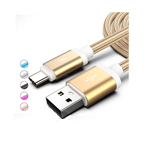 Dây cáp sạc cổng USB-C (Type C) siêu dài dây dù bện chống đứt, chống xoắn rối - Giao màu ngẫu nhiên