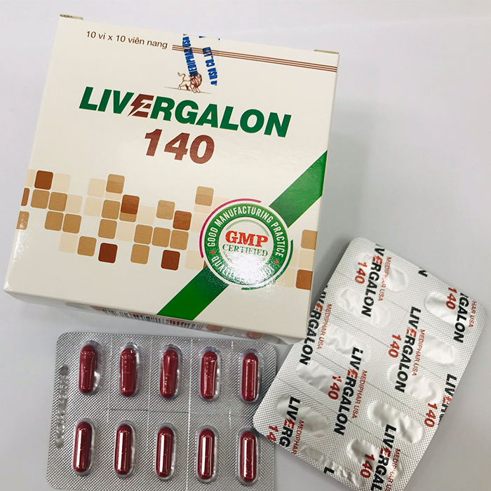 Thực phẩm tăng cường chức năng Gan Livergalon 140 - Hộp 10 vỉ x 10 viên nang - Mediphar USA sản xuất chuẩn GMP
